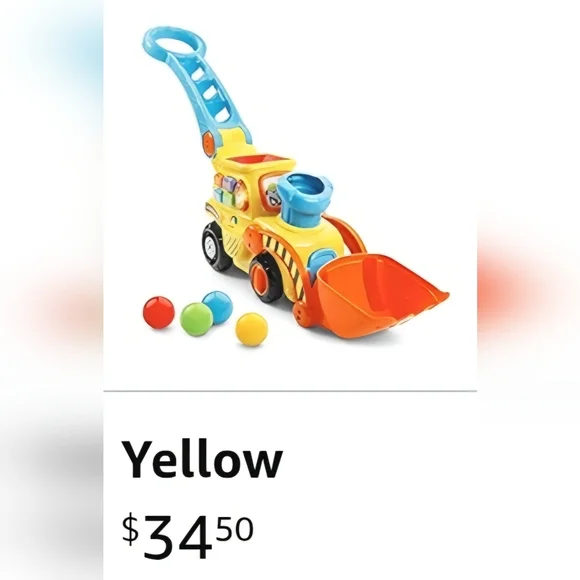 VTech Pop-a-Balls Push and Pop Bulldozer – Yellow - Picture 1 of 7